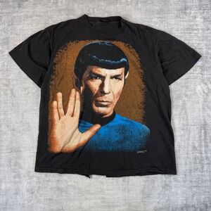 Star Trek Shirt Mens XL Black Vintage 1991 Spock Live Long Prosper Changes Movie